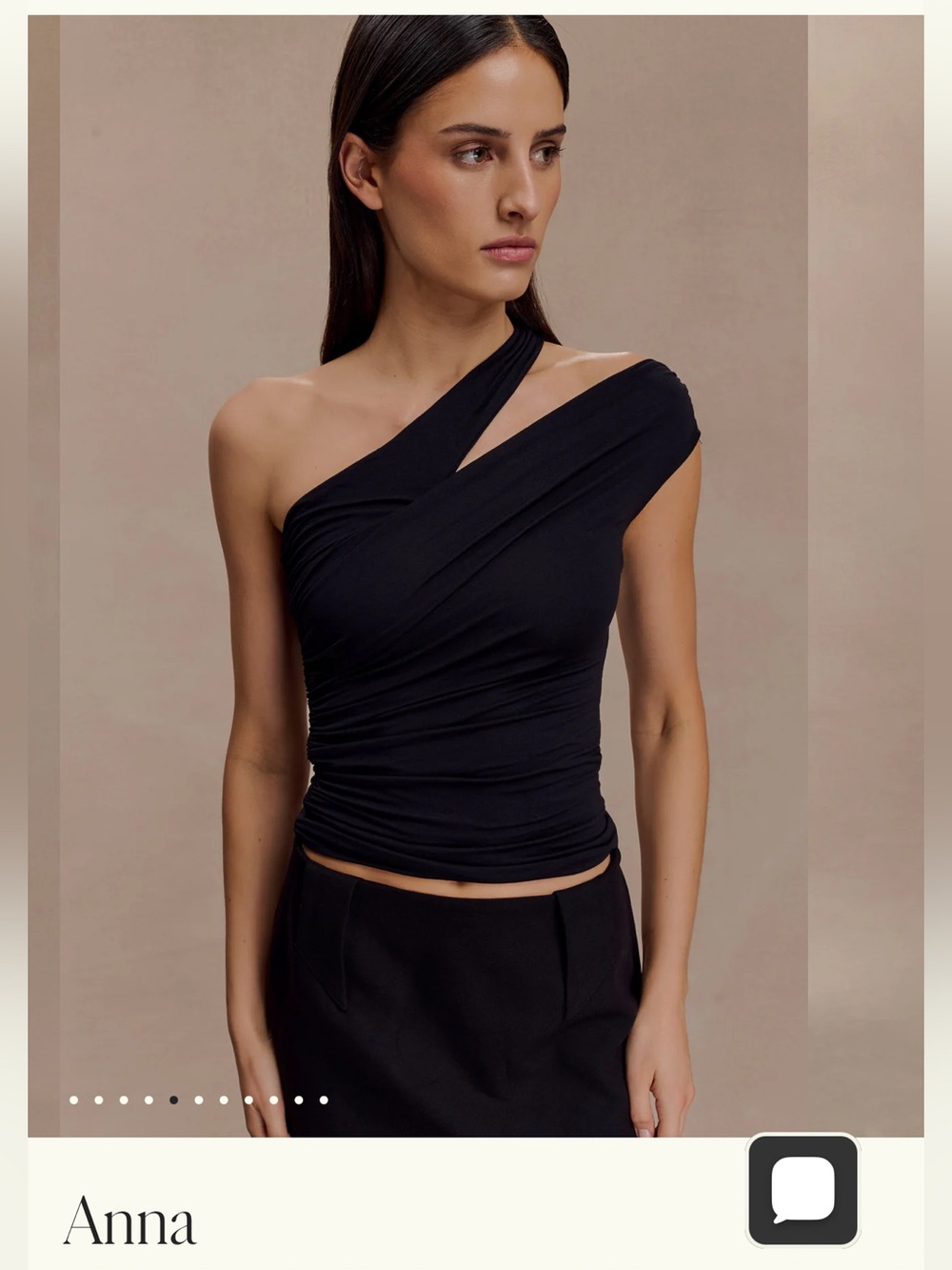 One-Shoulder Black Modal Top